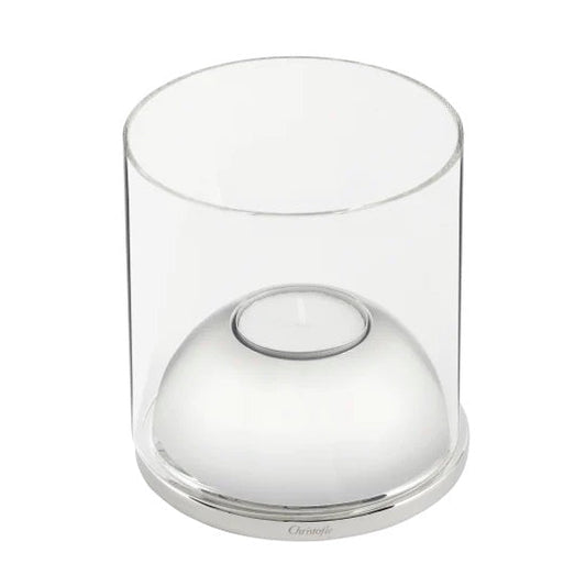 OH DE CHRISTOFLE Small Stainless Steel & Glass Hurricane Bakhache Lifestyle Australia