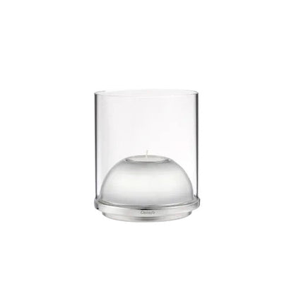 OH DE CHRISTOFLE Small Stainless Steel & Glass Hurricane