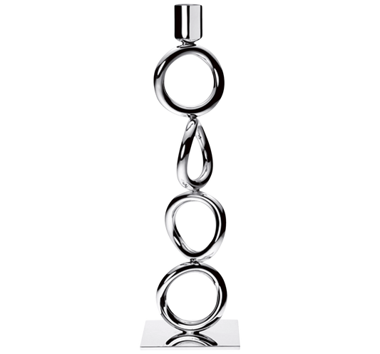 VERTIGO Silver-Plated Four-Ring Candle Stand