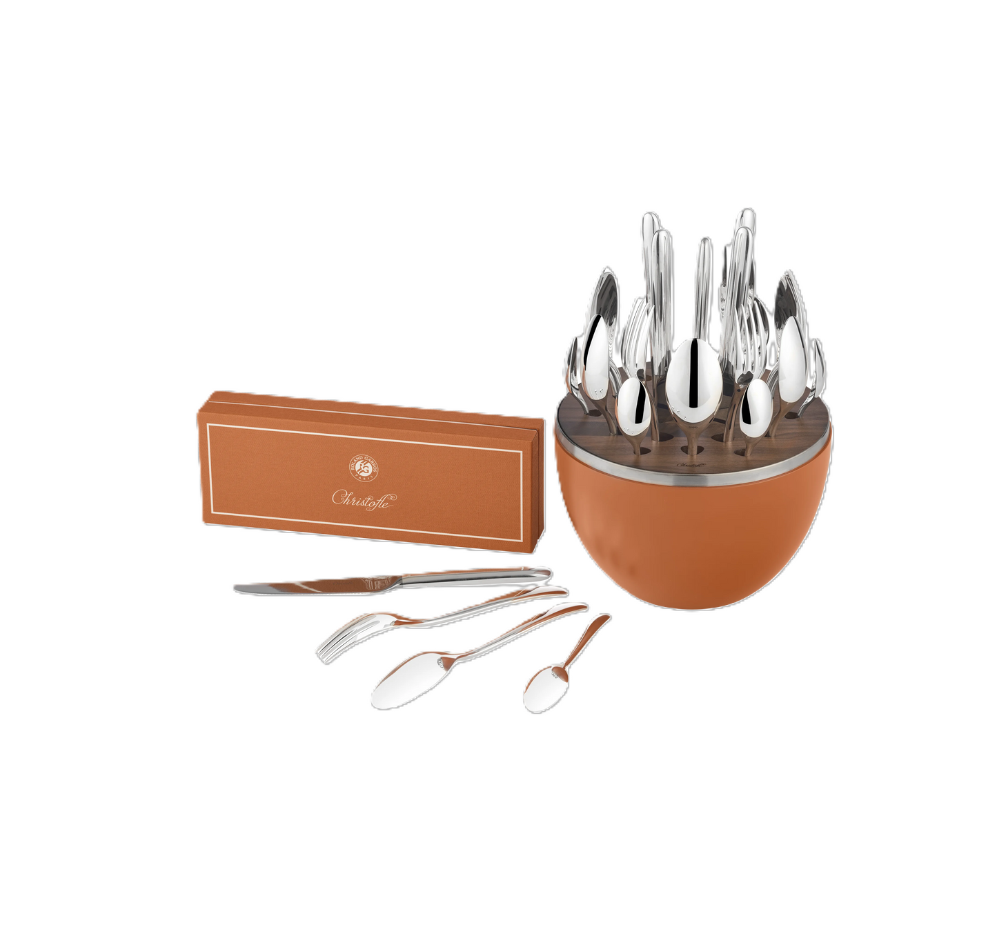 MOOD ROLAND-GARROS 24-Piece Silver-Plated Flatware Set with Chest