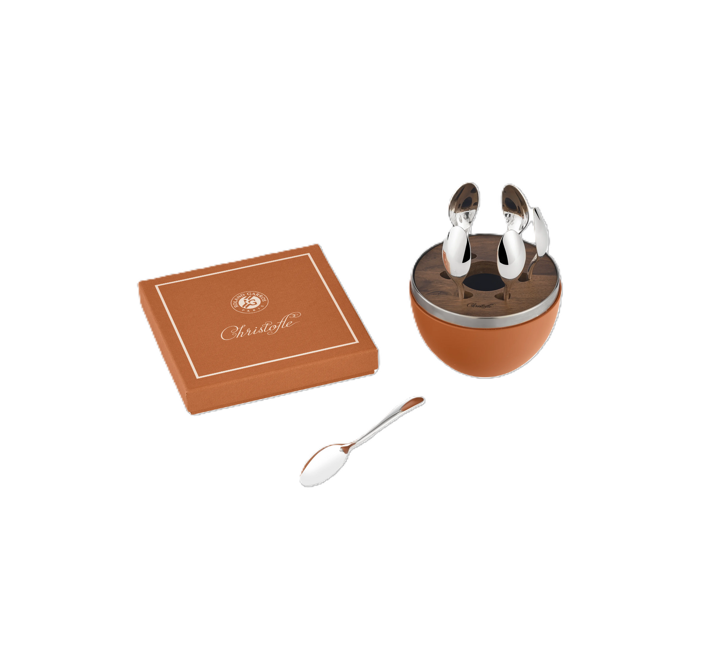 MOOD Coffee ROLAND-GARROS 6-Piece Silver-Plated Espresso Spoon Set with Chest