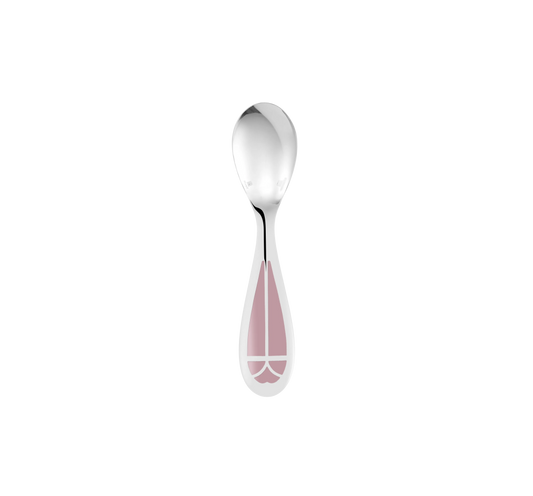 TALISMAN Silver plated Baby Spoon - Rose Quartz Bakhache Lifestyle Australia