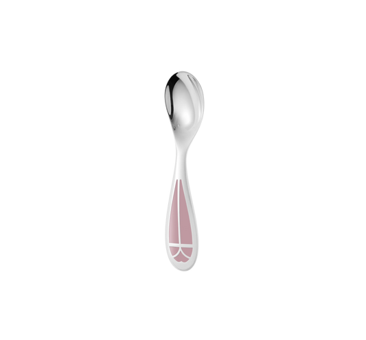 TALISMAN Silver plated Baby Spoon - Rose Quartz Bakhache Lifestyle Australia