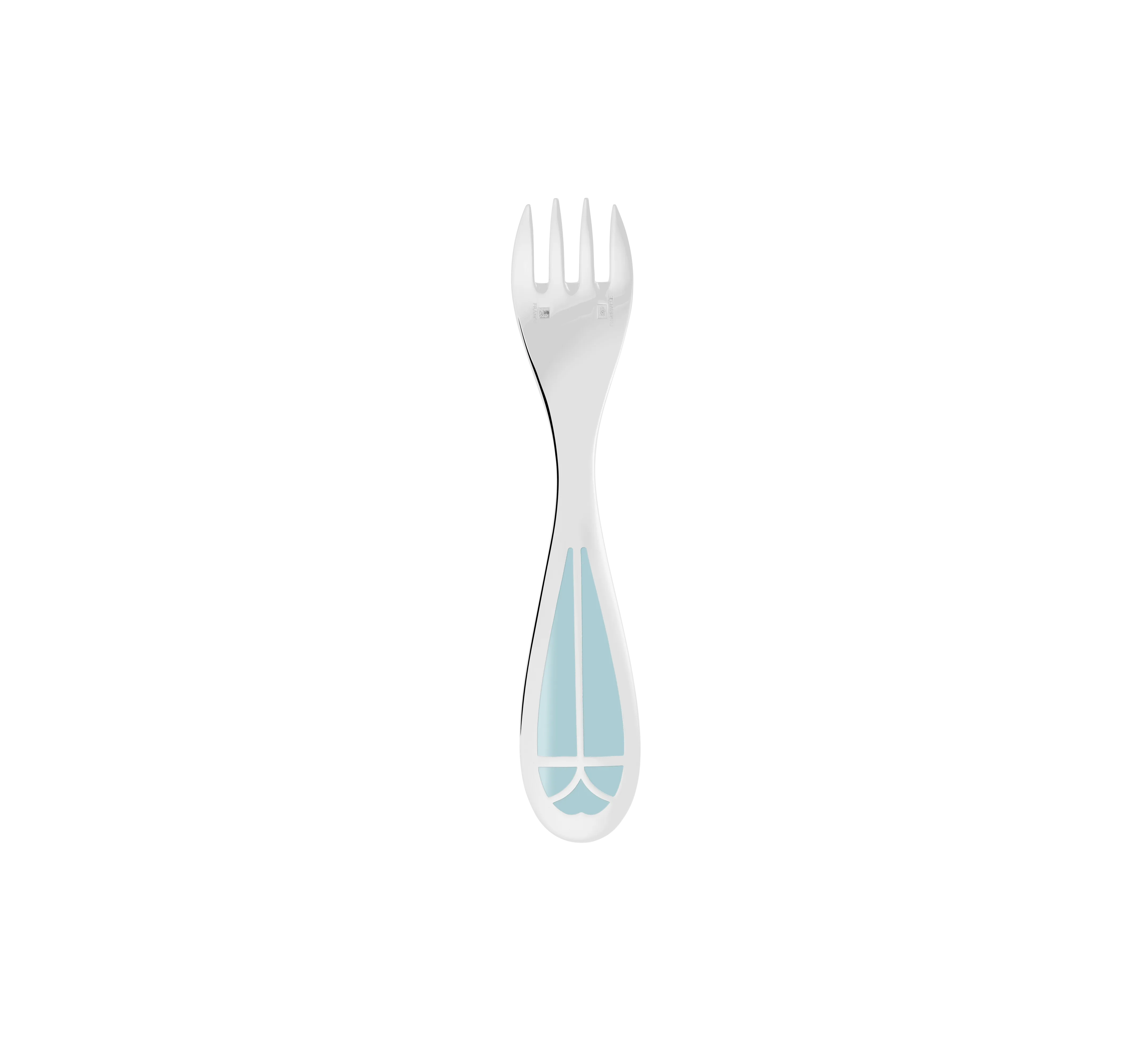 TALISMAN Silver plated Baby Spoon & Fork Set - Ice Blue