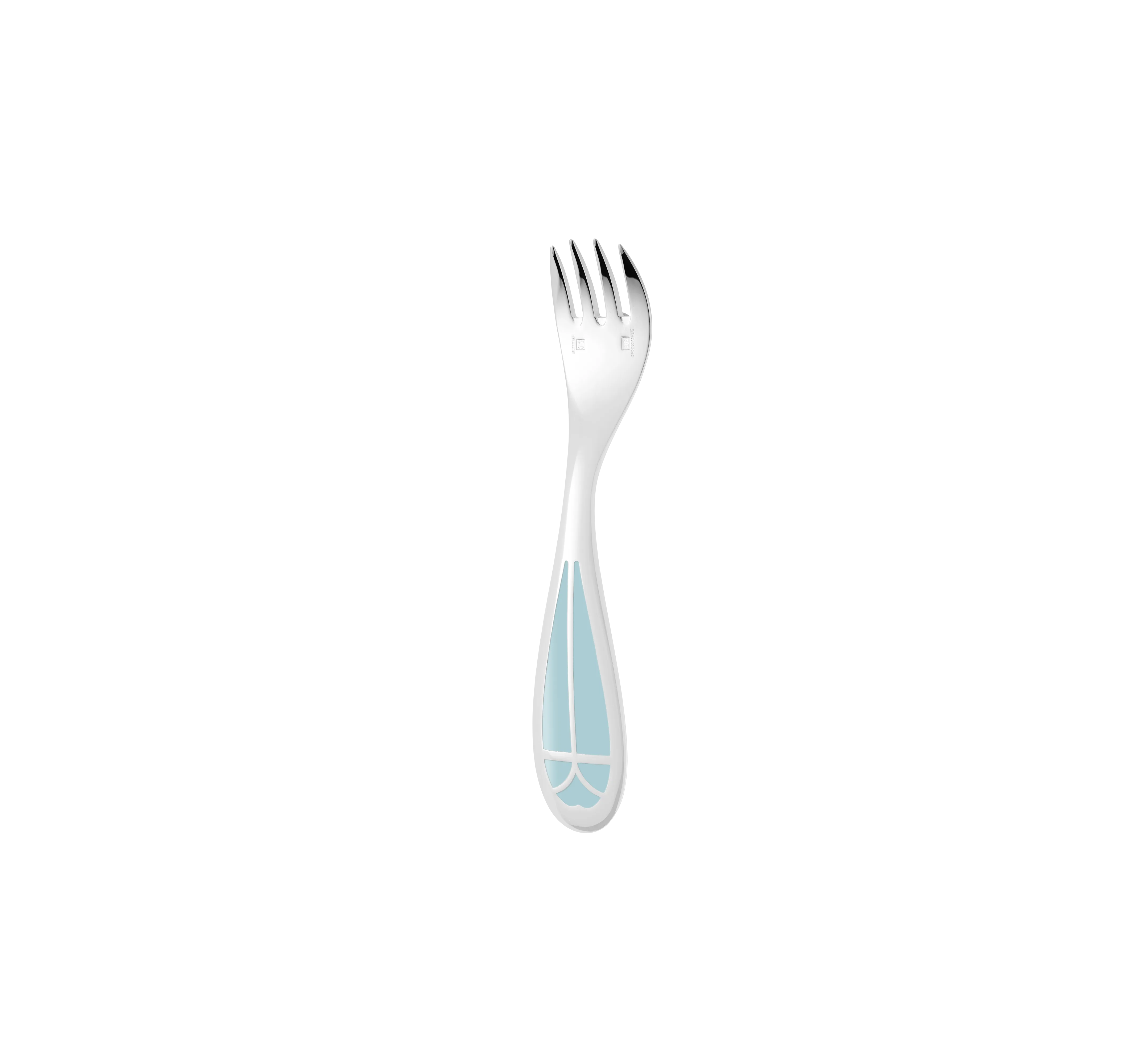 TALISMAN Silver plated Baby Spoon & Fork Set - Ice Blue