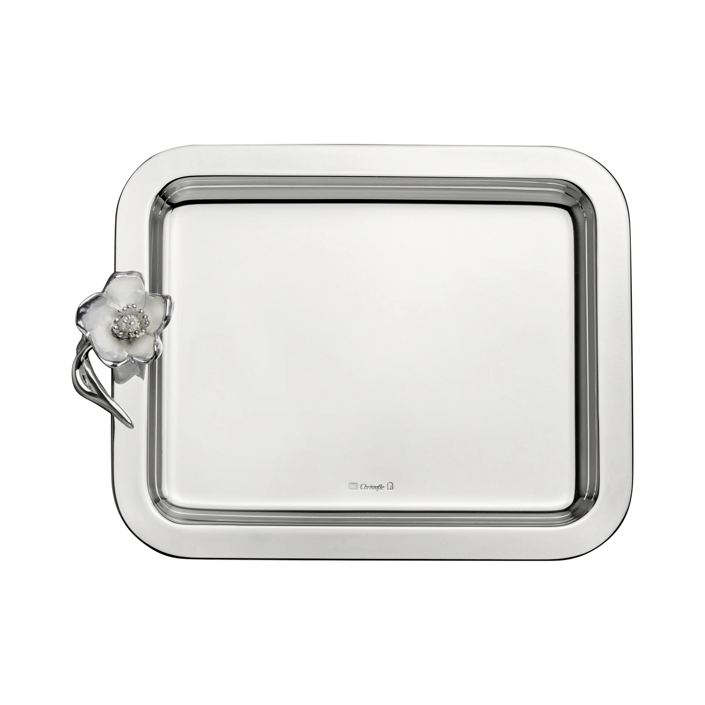 ANEMONE Small Silver-Plated Rectangular Tray - 20 x 16 cm