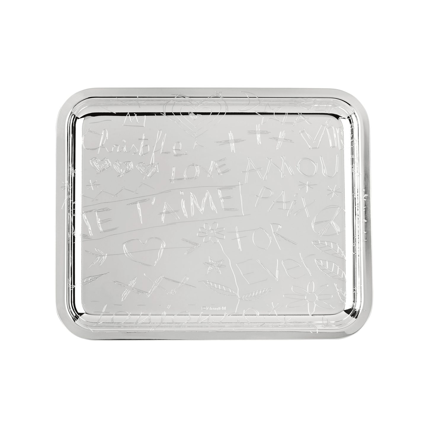 GRAFFITI Silver-Plated Tray - 20 x 16 cm