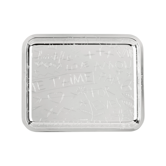 GRAFFITI Silver-Plated Tray - 20 x 16 cm