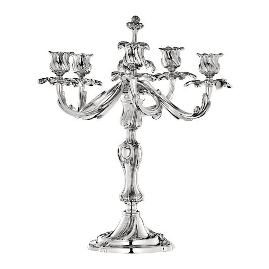 TRIANON Five light candelabra Silver Plated Bakhache Lifestyle Australia