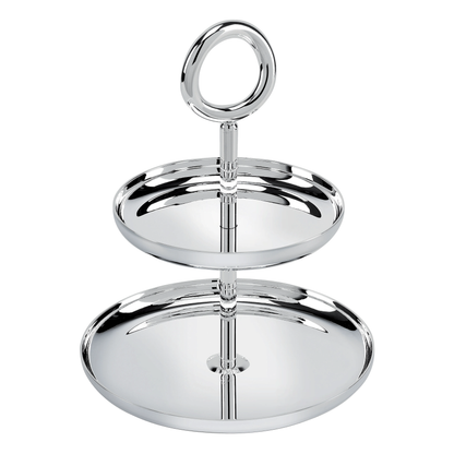 VERTIGO 2-Tier Silver-Plated Dessert Stand