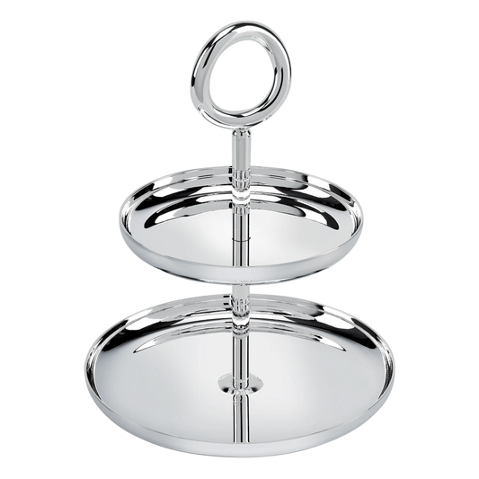 VERTIGO 2-Tier Silver-Plated Dessert Stand Bakhache Lifestyle Australia