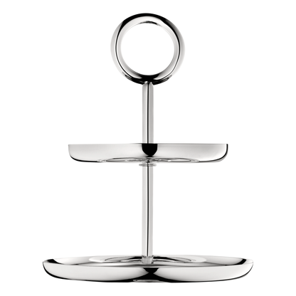 VERTIGO 2-Tier Silver-Plated Dessert Stand