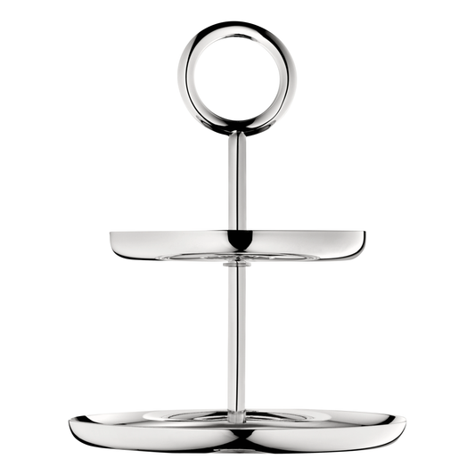 VERTIGO 2-Tier Silver-Plated Dessert Stand Bakhache Lifestyle Australia