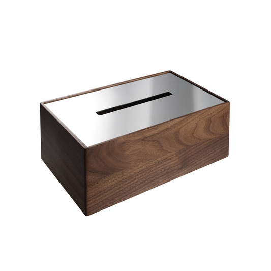 UNI Walnut and Steel Tissue Box Bakhache Lifestyle Australia