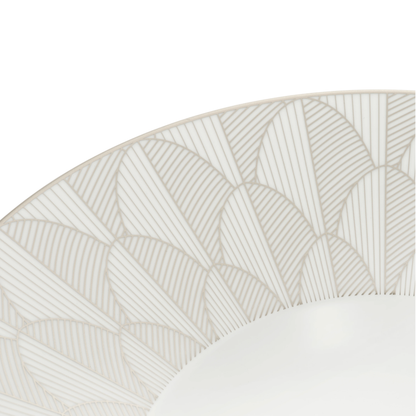 MALMAISON IMPÉRIALE Porcelain Large Rim Plate Platinum Finish