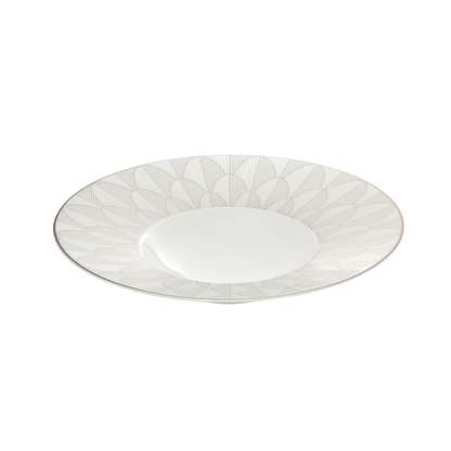 MALMAISON IMPÉRIALE Porcelain Large Rim Plate Platinum Finish