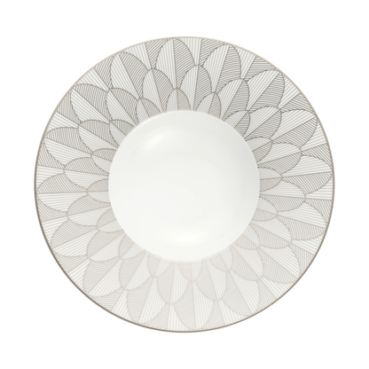 MALMAISON IMPÉRIALE Porcelain Large Rim Plate Platinum Finish