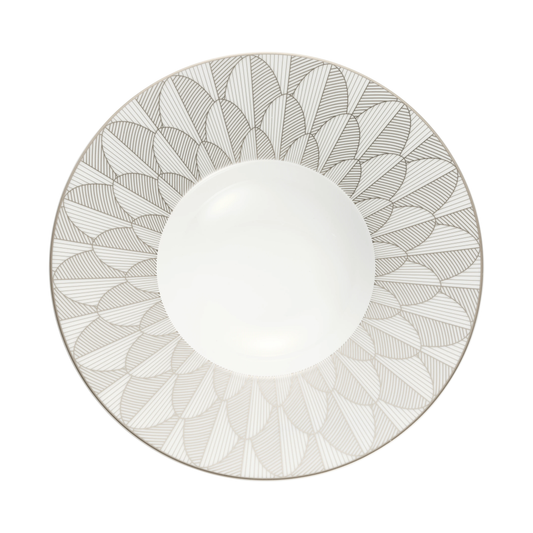 MALMAISON IMPÉRIALE Porcelain Large Rim Plate Platinum Finish Bakhache Lifestyle Australia