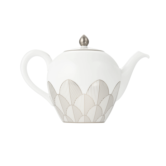 MALMAISON IMPÉRIALE Porcelain Round teapot 1.5L - Platinum Bakhache Lifestyle Australia