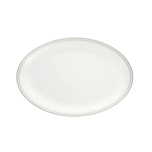 MALMAISON IMPÉRIALE Porcelain Oval platter 38 cm Platinum Finish Bakhache Lifestyle Australia