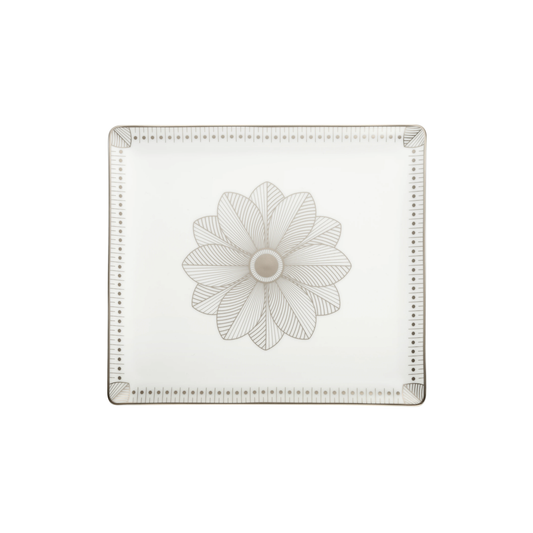 MALMAISON IMPÉRIALE Rectangular Porcelain Tray Platinum Finish Bakhache Lifestyle Australia