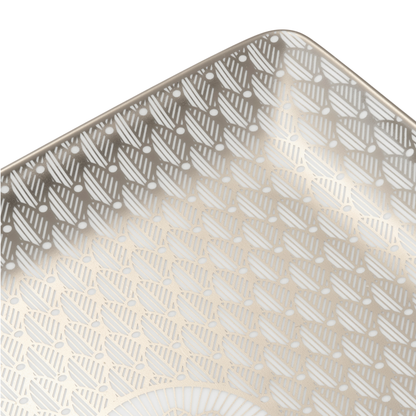 MALMAISON IMPÉRIALE Porcelain Rectangular Tray Platinum Finish