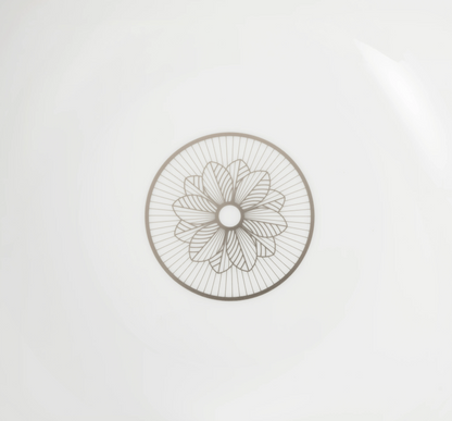 MALMAISON IMPÉRIALE Porcelain Salad Serving Bowl Platinum Finish