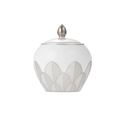 MALMAISON IMPÉRIALE Porcelain Covered Sugar Bowl 30cl Platinum Finish