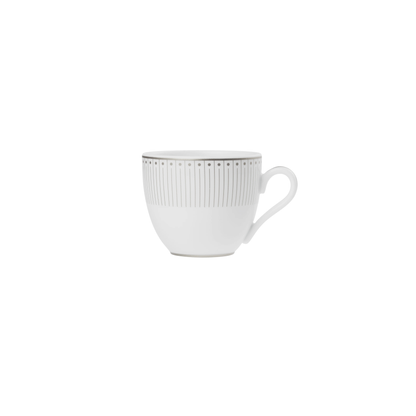 MALMAISON IMPÉRIALE Set of 2 Porcelain Coffee Cup and Saucers Platinum Finish