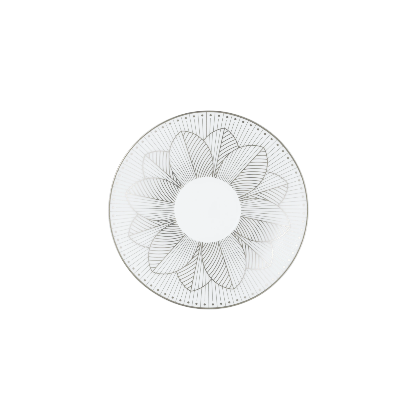 MALMAISON IMPÉRIALE Set of 2 Porcelain Coffee Cup and Saucers Platinum Finish
