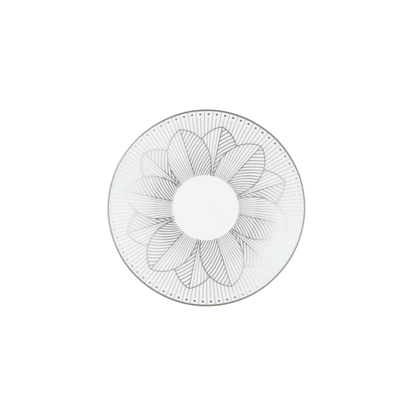 MALMAISON IMPÉRIALE Set of 2 Porcelain Coffee Cup and Saucers Platinum Finish