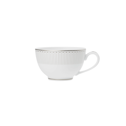MALMAISON IMPÉRIALE Set of 2 Porcelain Tea Cup and Saucers Platinum Finish