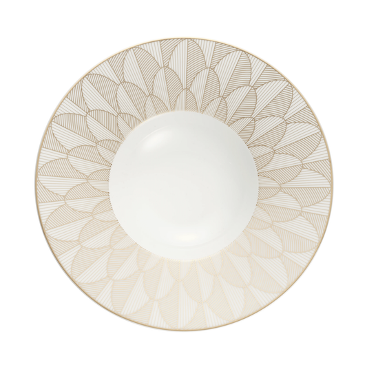 MALMAISON IMPÉRIALE Porcelain Large Rim Soup Plate Gold Finish Bakhache Lifestyle Australia
