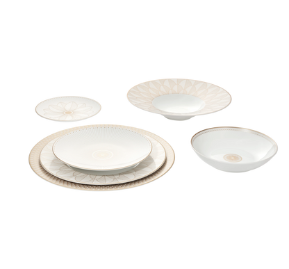 MALMAISON IMPÉRIALE Porcelain Large Rim Plate Gold Finish