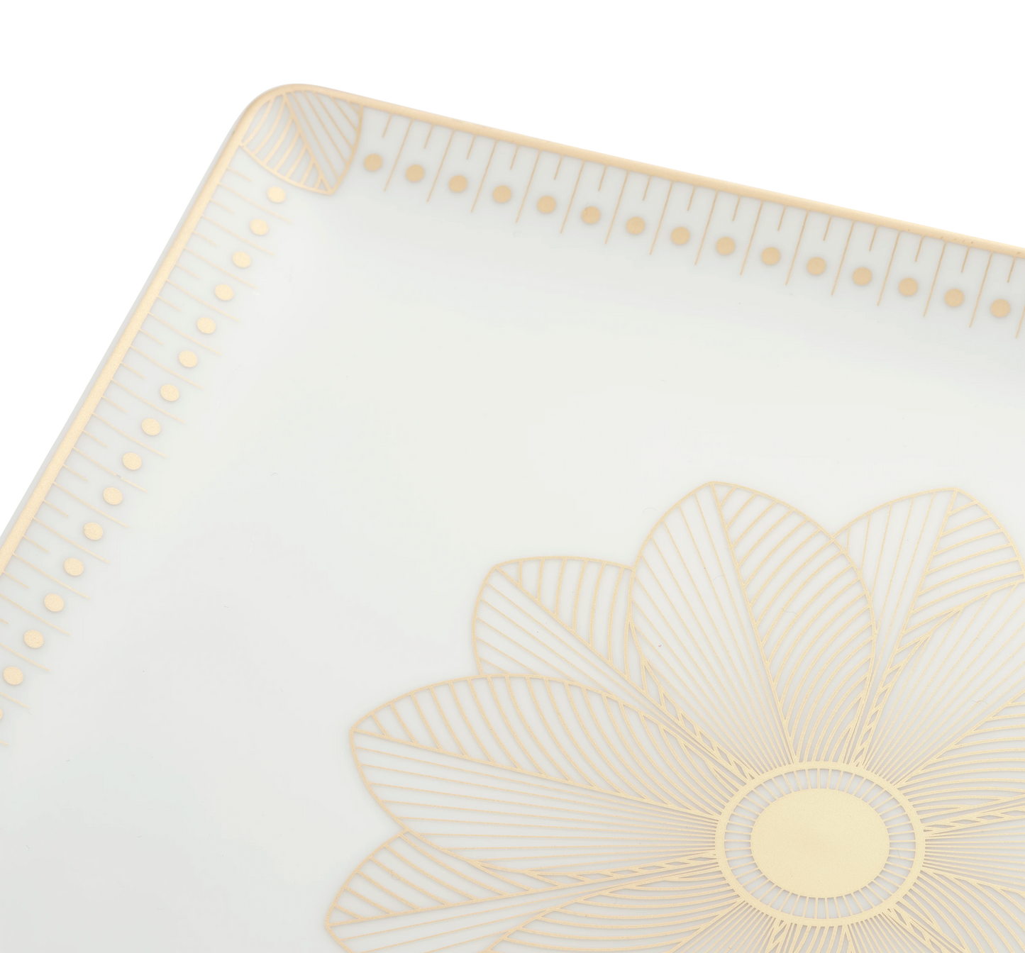 MALMAISON IMPÉRIALE Rectangular Porcelain Tray Gold Finish