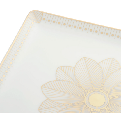 MALMAISON IMPÉRIALE Rectangular Porcelain Tray Gold Finish