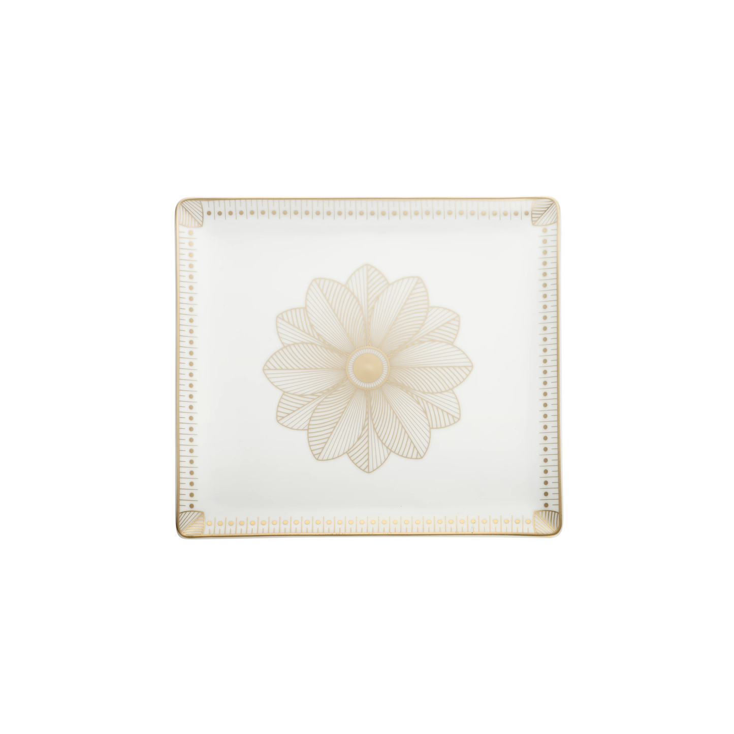 MALMAISON IMPÉRIALE Rectangular Porcelain Tray Gold Finish