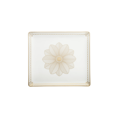 MALMAISON IMPÉRIALE Rectangular Porcelain Tray Gold Finish