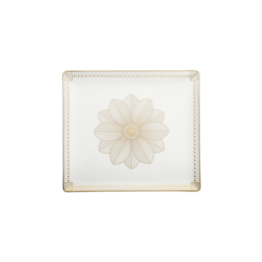 MALMAISON IMPÉRIALE Rectangular Porcelain Tray Gold Finish Bakhache Lifestyle Australia
