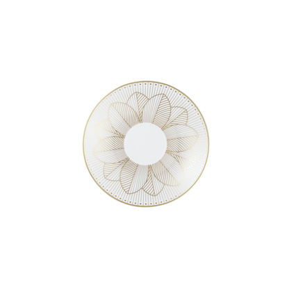 MALMAISON IMPERIALE Set of 2 Porcelain Coffee Cup and Saucers Gold Finish