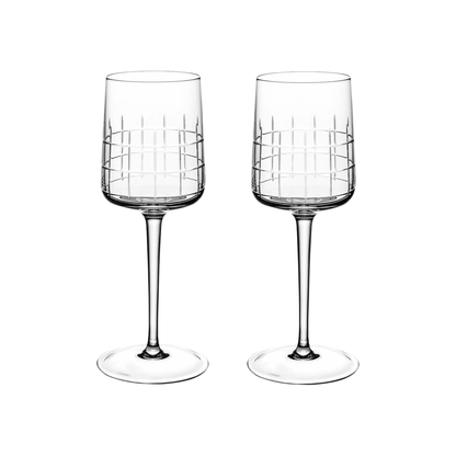 GRAPHIK Set of 2 Crystal Water Glasses