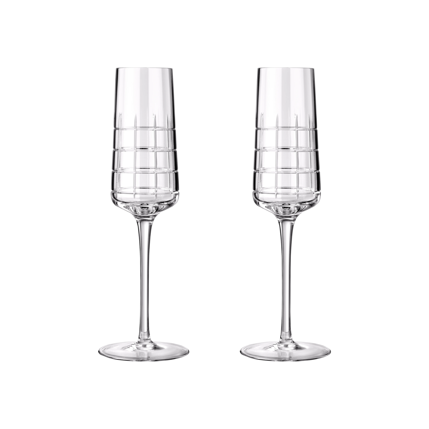 GRAPHIK Set of 2 Crystal Champagne Flutes