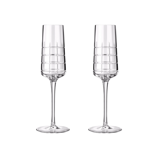 GRAPHIK Set of 2 Crystal Champagne Flutes Bakhache Lifestyle Australia