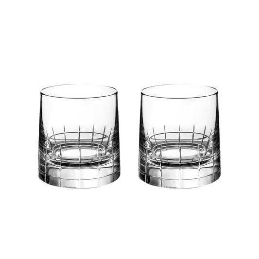 GRAPHIK Set of 2 Crystal Old Fashioned Glasses Bakhache Lifestyle Australia