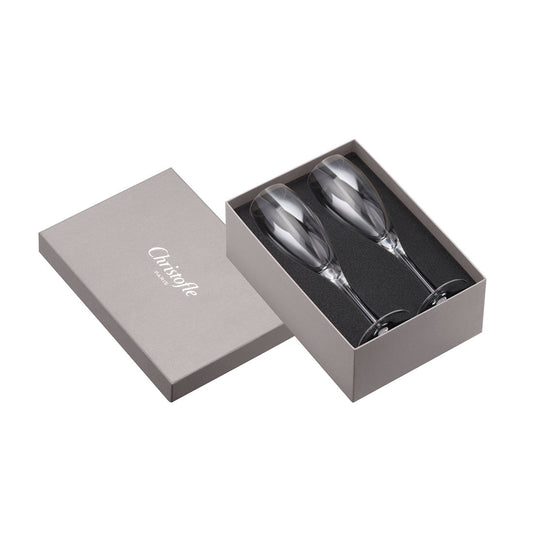 IRIANA Set of 2 crystal champagne flutes Bakhache Lifestyle Australia