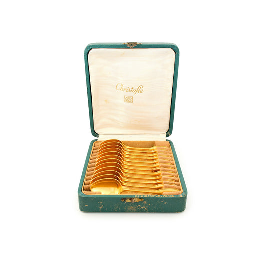 Christofle 'Vendome Shell' Gilded Spoon Set Bakhache Lifestyle Australia