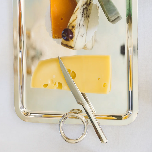 VERTIGO Silver-Plated Rectangular Tray with 2 Handles - 43 x 31 cm Bakhache Lifestyle Australia