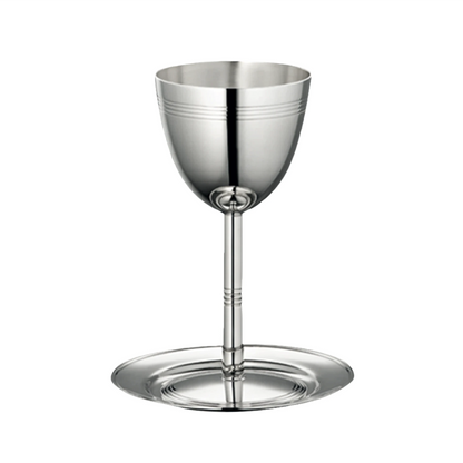 JUDAIQUE Silver-plated Kiddush Cup and Saucer