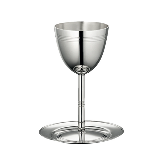 JUDAIQUE Silver-plated Kiddush Cup and Saucer Bakhache Lifestyle Australia