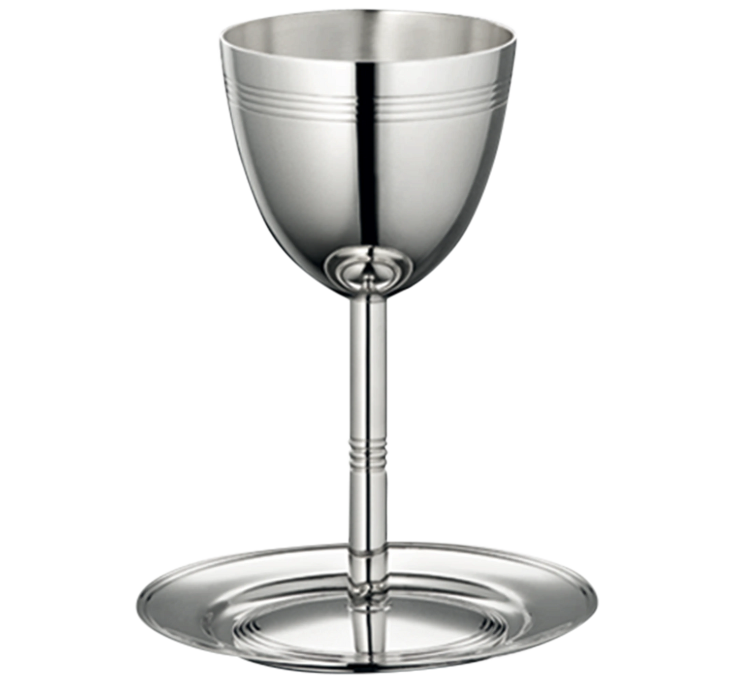 JUDAIQUE Silver-plated Kiddush Cup and Saucer